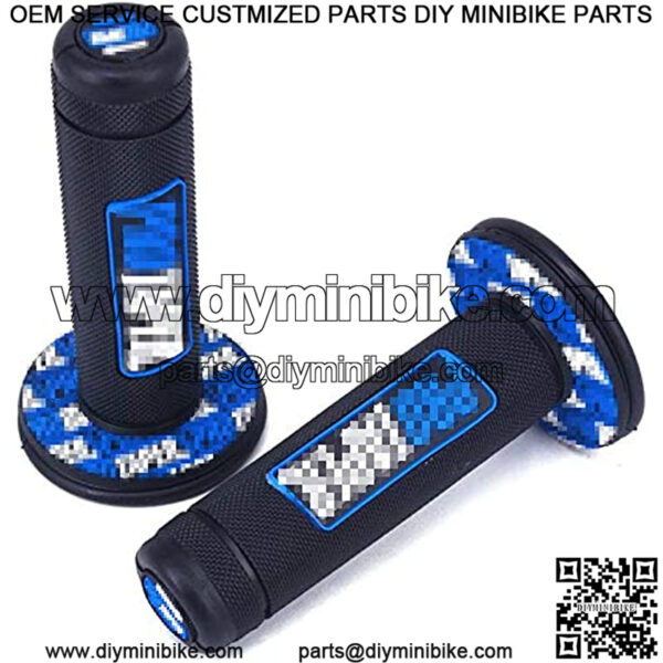 7/8" Universal Motorcycle Rubber Anti-Slip Handlebar Grips for Pit Dirt Bike Blue