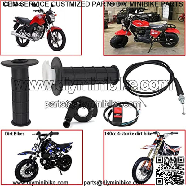 22mm Twist Throttle Accelerator Handle Grips, 50 90 110 125cc Pit Bike Dirtbike (Handle Grip + Cable + Throttle Clamp + flameout Switch) by CALU LUKY - Image 5