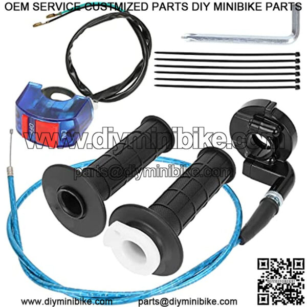 7/8 Twist Throttle Handle Cable Grip Kit for Predator 196cc 212cc 6.5hp Coleman CT200U CT200U-EX BT200X Baja Warrior MB200 79cc CT100U Motovox MBX10 Monster Moto MMB80 MMB105 Mini Bike Go Kart