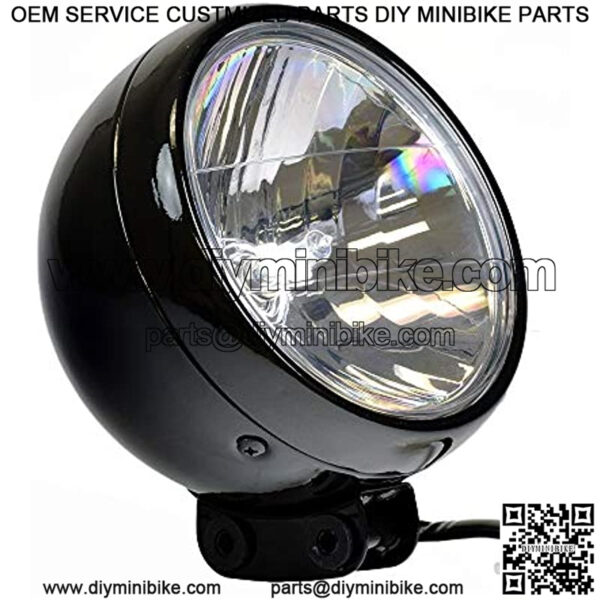 12 VOLT BLACK HEADLIGHT ASSEMBLY FOR THE MINI BIKE MB200