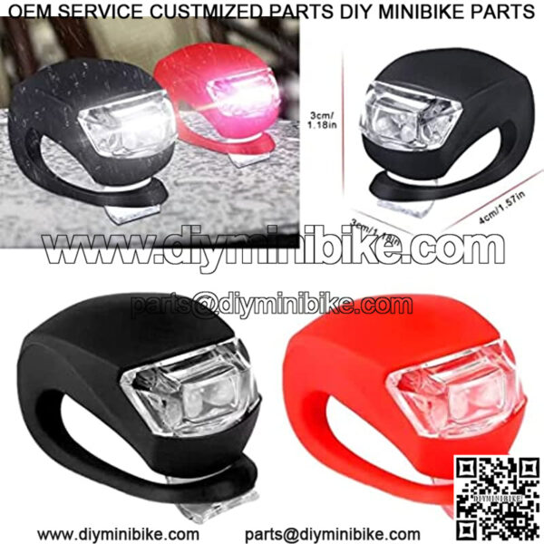 4 Pack/Set Mini Bicycle Front Light Silicone LED Head Front Rear Wheel Bike Light Waterproof Cycling Safety Warning Bike Lamp - Image 3