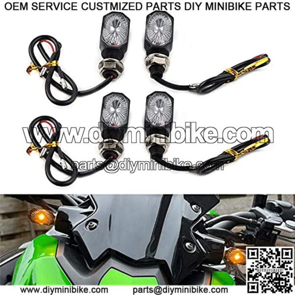 Motorcycle Universal LED Turn Signals Mini Blinkers Indicator Running Amber Light Lamp Black Lens For Most Motorcycle, Dirt Bike, Street Bike, Dual Sport, 4Pcs - Image 5