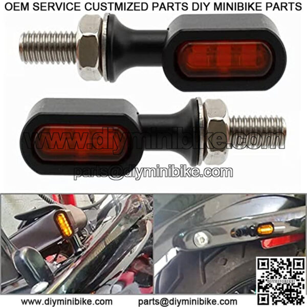 Mini LED Turn Signal Light Motorcycle Black Amber Lens Blinkers Indicator Running Light Lamp Universal For Harley Touring Dyna Sportster XL Cafe Racer - Image 2