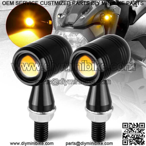 2X Motorcycle Bike Bullet CNC Mini LED Turn Signal Indicator Blinker Light Amber