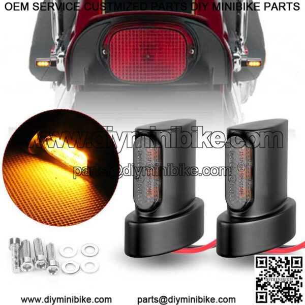 2pc Motorcycle Mini 3 LED Turn Signal Blinker Light Amber For Sportster BLACK