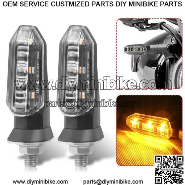 Clear LED Motorcycle Blinker Indicator Turn Signal Light Amber For Honda Suzuki