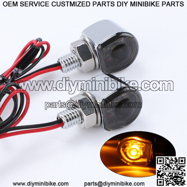 2x Mini LED Motorcycle Turn Signal Motorbike Amber Indicators Blinkers Light 12V