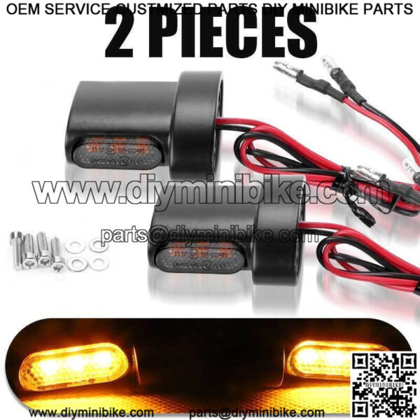 2x Motorcycle Rear LED Turn Signal Light Indicators Amber For Sportster 1200 883 - Image 2