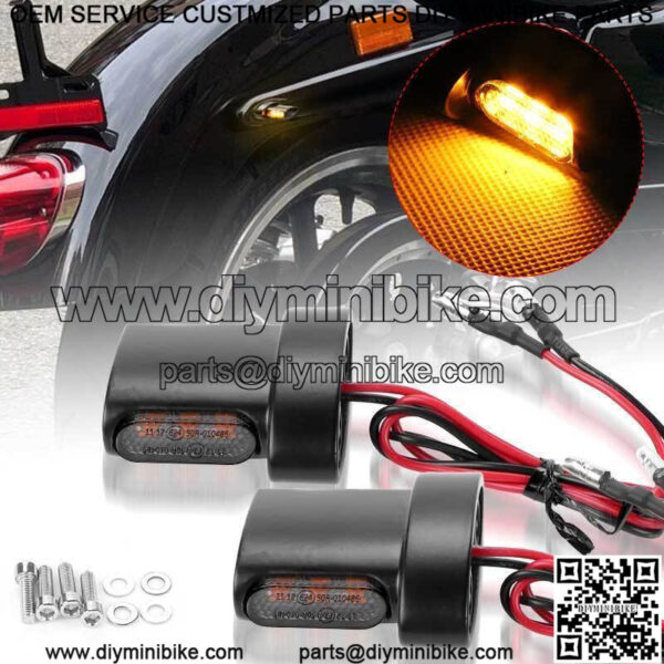 2x Motorcycle Rear LED Turn Signal Light Indicators Amber For Sportster 1200 883 - Image 3