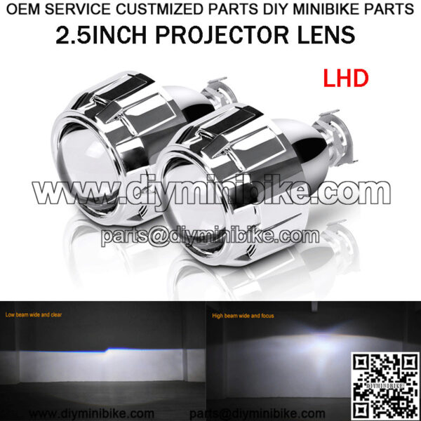 2.5inch HID Bi-xenon Projector Lens Hi-Lo Beam Shroud LHD For Headlight Retrofit