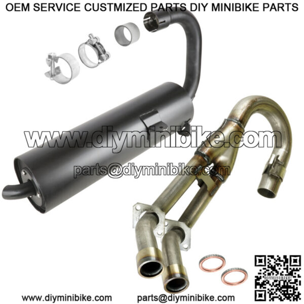 Exhaust Muffler And Exhaust Pipe W/Gaskets For Yamaha Rhino 660 YXR660 2004-2007