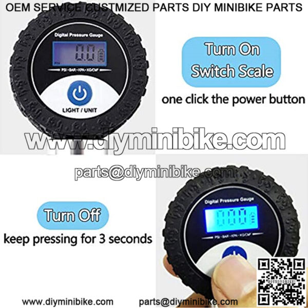 Bike Pump with Digital Pressure Gauge, 210 PSI Bicycle Mini Pump Fits Presta & Schrader Valve, Glueless Patch Kit, Ball Pump with Needle/Frame Mount/LCD Display - Image 5