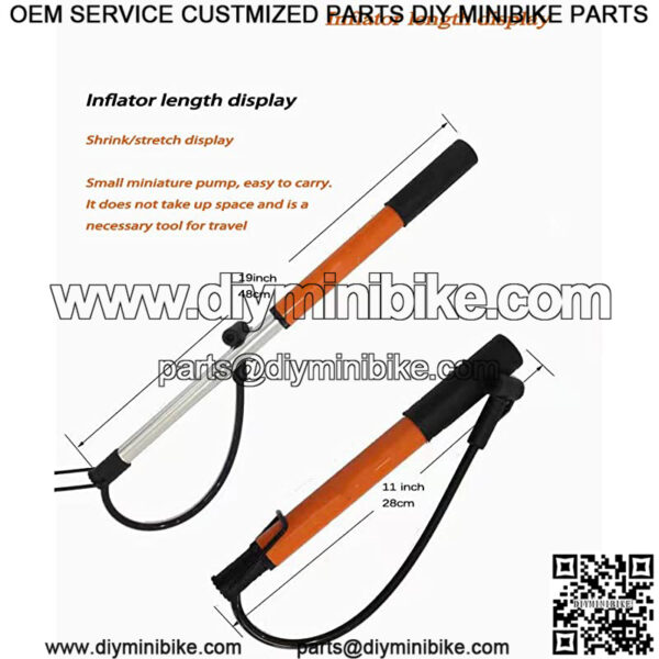 Mini Bike Pump Portable Frame Pump,Air Ball Pump,Multipurpose, Portable Outdoor Cycling Pump Small,Inflator,Presta/Schrader,High Volume and High Pressure Hand Pump, (Pump2826) - Image 3