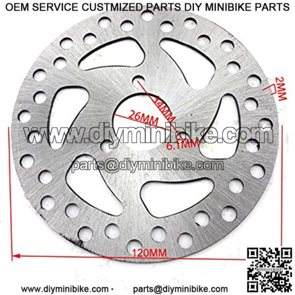 26mm 120mm Brake Disc Rotor For 2 Stroke 47cc 49cc Electric Gas Scooter Pocket Bike Mini Dirt Kids ATV Quad 4 Wheeler - Image 5