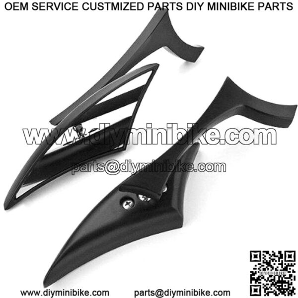 Black Mini Custom Side Mirrors For Harley Sportster Dyna Glide Softail Touring - Image 4