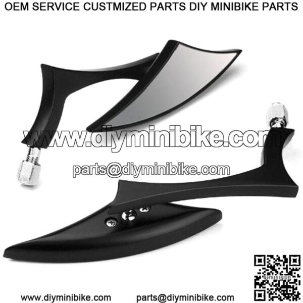 Black Mini Custom Side Mirrors For Harley Sportster Dyna Glide Softail Touring - Image 5