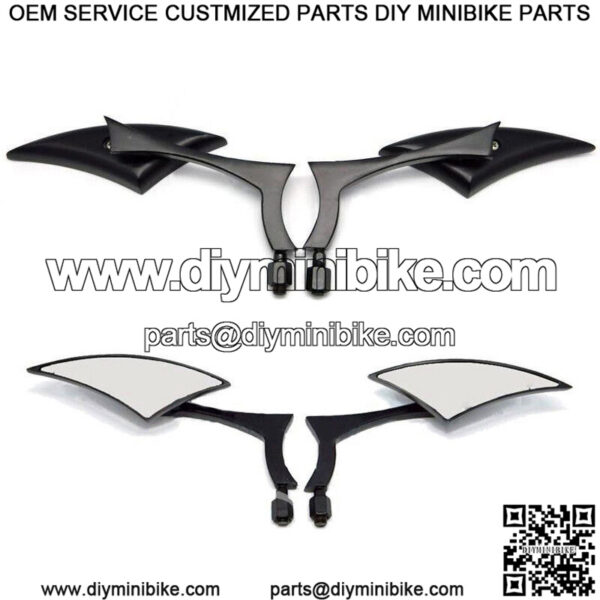 8/10mm Motorcycle Black Blade Mini Mirrors Custom For Harley Honda Yamaha Suzuki - Image 5