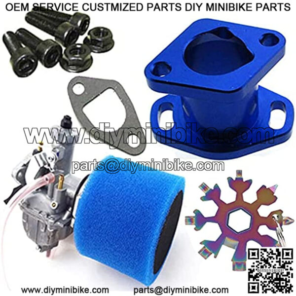 VM22-3847 26mm Carburetor Carb For Mikuni 212cc GX200 196cc Mini Bike Intake Manifold Air Filter Screw Bolts Go Kart Mikuni Performance Kit