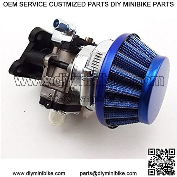 Blue 15mm Racing Carburetor Kit Carb Air Filter Stack For 47cc 49cc 2 Stroke Mini ATV Quad Dirt Pocket Bike - Image 2