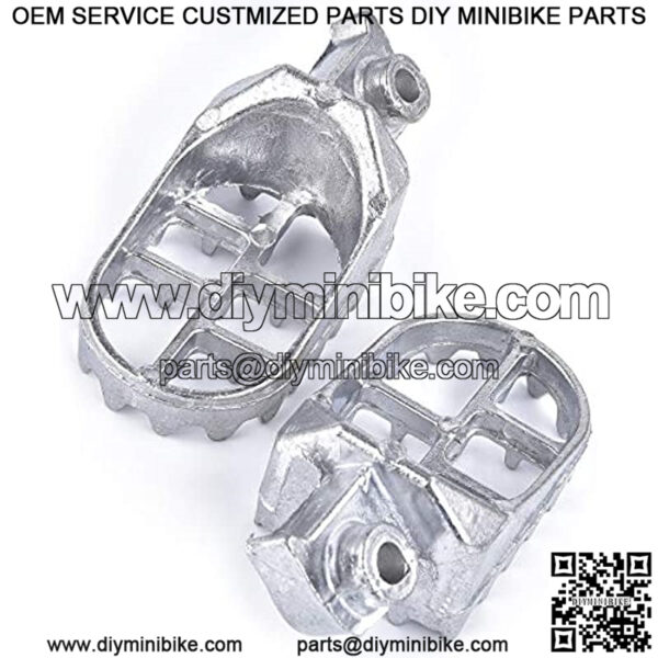 Aluminium Footpegs Footrest Foot Rest Dirt bike 50 70 90 110 125cc Taotao PW50 PW80 TW200 XR50R CRF50 CRF70 CRF80 CRF100F Silver - Image 2