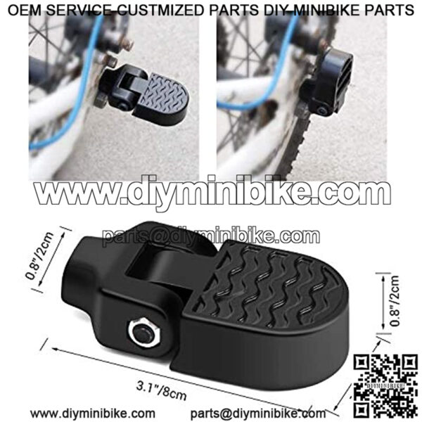 1 Pair Mini Bike Rear Pedals, 3.1x1.6 in / 8x4cm Aluminium Alloy Folding Bike Pegs, Non-Slip Bicycle Footrests, Foot Plates Pedals for Folding Mountain Bike, Foldable Bicycle - Image 3