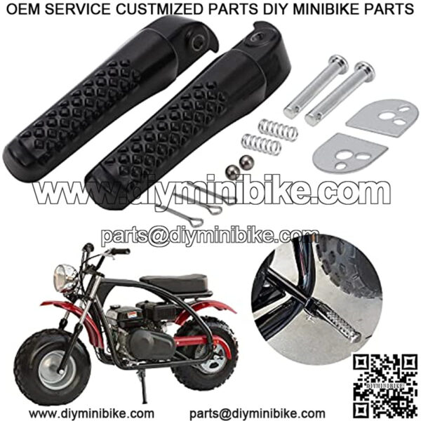 Mini Bike Foot Pegs Footrest Bracket Set Aluminium Alloy For CT200U CT200U-EX BT200X CT100U Trail 100cc 212cc 196cc 3.0hp 6.5hp Mini Bike Black