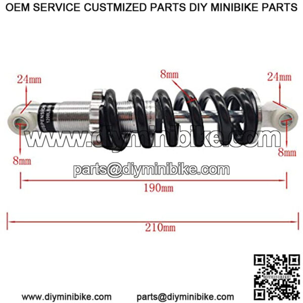 150mm/190mm Shock Absorbers for 47cc 49cc Mini Motorcycle 2 Stroke Scooter Mini Four-Wheel ATV 2 Stroke Dirt Bike Motorcycle (190mm) - Image 2