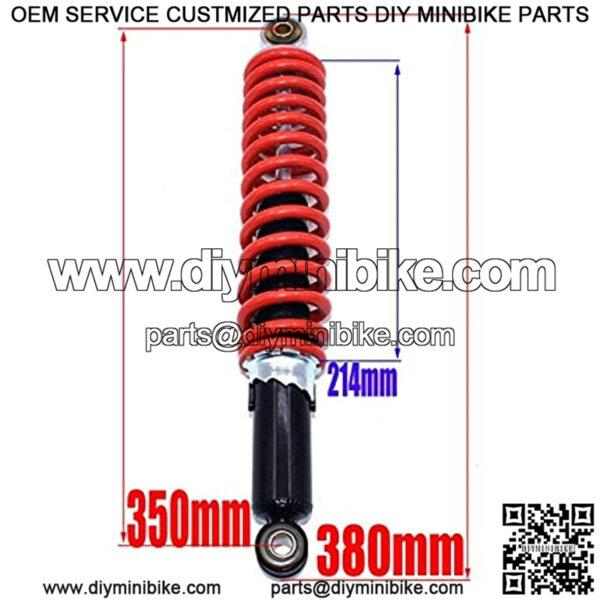 Rear Shock 350mm/13.8in Rear Shock Absorber Universal Fit for Dune Buggy Quad Dirt Bike ATV Aluminium Alloy Shock Spring Suspension Motorcycle Shock Absorber (Color : Red)