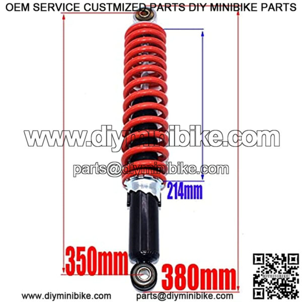 350mm/13. 8in Rear Shock Absorber Universal Fit for Dune Buggy Quad Dirt Bike ATV Aluminium Alloy Shock Spring Suspension Red