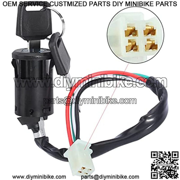 Ignition Key Switch Compatible with ATV Quad Scooter Go Kart Moped Buggy Pocket Mini Dirt Bike 50cc 70cc 90cc 110cc 125cc 150cc 250cc TaoTao Sunl Buyang Roketa Kazuma AIM-EX Chinese 4Pins 4 Pin - Image 3