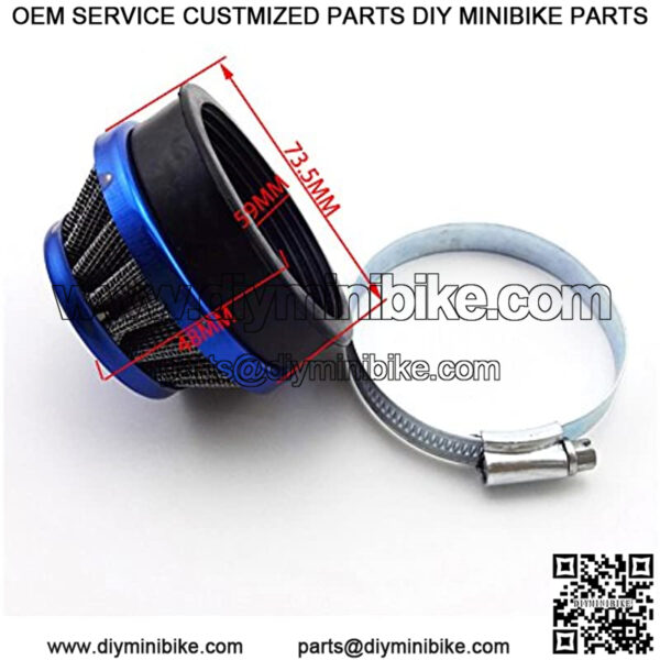 Racing Motorcycle 60mm Air Filter Cleaner For Gas Motorized Bicycle Push Mini Moto Pocket Bike ATV Quad 4 Wheeler Blue - Image 4