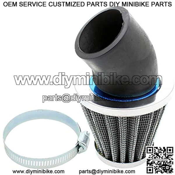 41mm 42mm 43mm 1.65inch Air Filter Cleaner 45 Degree Angled for 125cc-150cc 200cc 250cc Motorcycle ATV Quad Scooter Gokart Moped Chopper Pit Dirt Pocket Mini Super Bike GY6 PZ24 PZ30 CG 1.65in