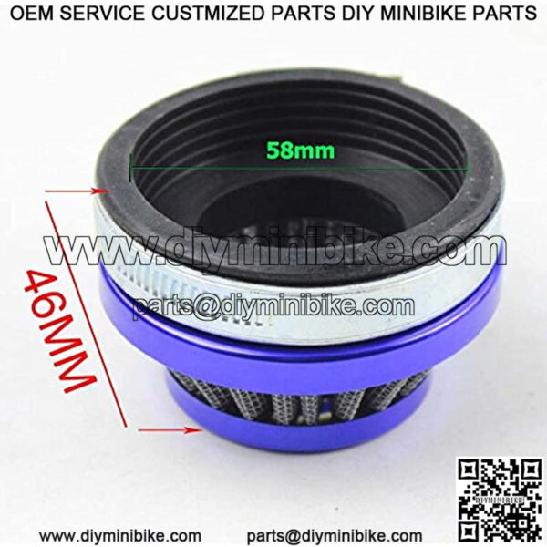 58mm Blue Air Filter For Gas Motorized Bicycle Mini ATV Dirt Pocket Bikes - Image 2