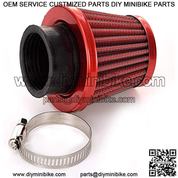 38mm Air Filter Intake Induction Kit Universal for Chinese GY6 50cc QMB139 Taotao Sunl BMS Lance Wildfire Moped Scooter Predator 212cc GX200 196cc Engine Mini Bike Go Kart Red - Image 5