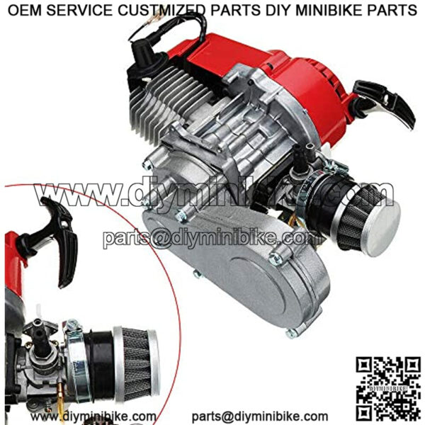 49CC 2-Stroke Engine&Transfer Motor Gear Box Air Filter Mini Pocket Dirt Bike ATV/Scooter Pull Start w/ T8F 14t Gear Box USA STOCK - Image 3