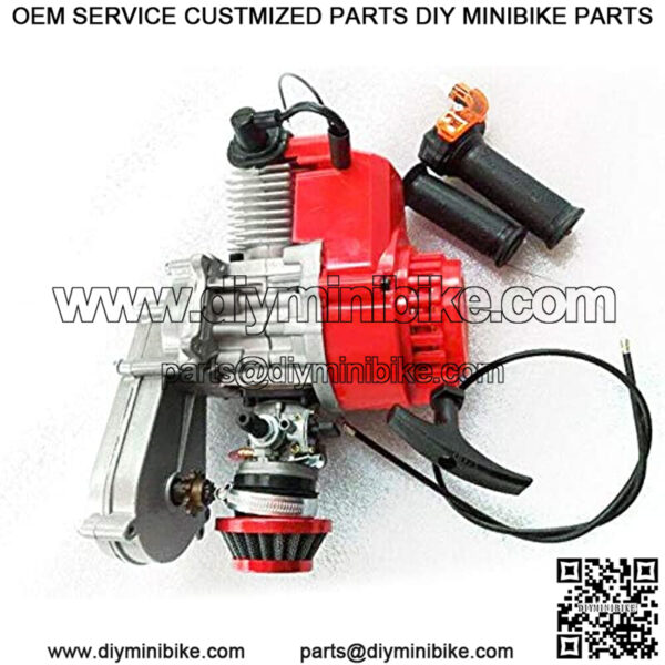 49CC 2-Stroke Engine&Transfer Motor Gear Box Air Filter Mini Pocket Dirt Bike ATV/Scooter Pull Start w/ T8F 14t Gear Box USA STOCK - Image 4