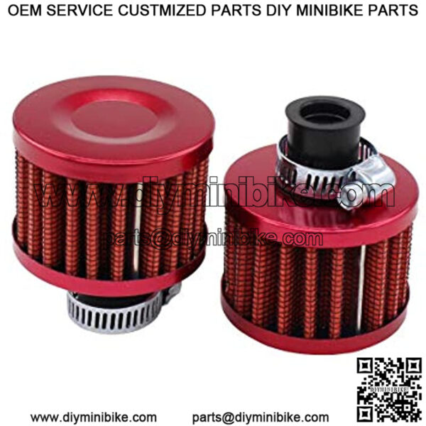 2pc 13Mm Red Cone Mini Oil Air Intake Crankcase Vent Valve Cover Breather Filter for Car Motorcycle Bike ATV Scooter