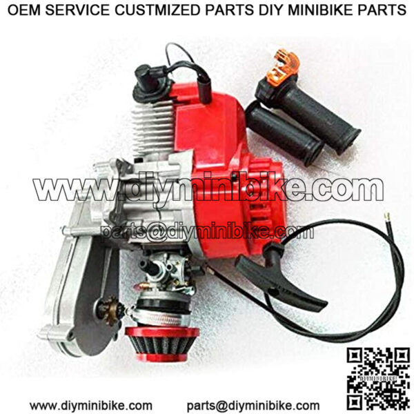 2-stroke Engine, 49CC Motor 2Stroke Engine Air Filter 14mm Carburettor For Pocket/Mini Dirt Bike