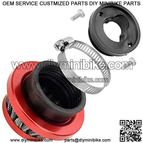 42mm 43mm 44mm Air filter Cleaner Stack Fuel filter for 47cc 49cc Mini ATV Quad Dirt Pocket Bike Cag MAT1 MAT2 Mini Moto Pit Dirt Bike Moped G-Scooter Motocross Parts Red - Image 2