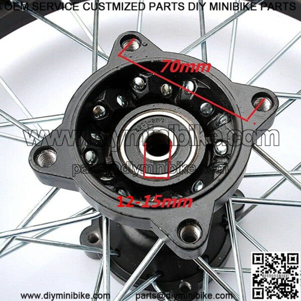 Mini Bike 3.00-12 80/100-12 Rear Wheel Rim 12-15mm Bearing Assembly For Dirt Pit Bike Hub SSR TTR CRF 18.5-12 - Image 3