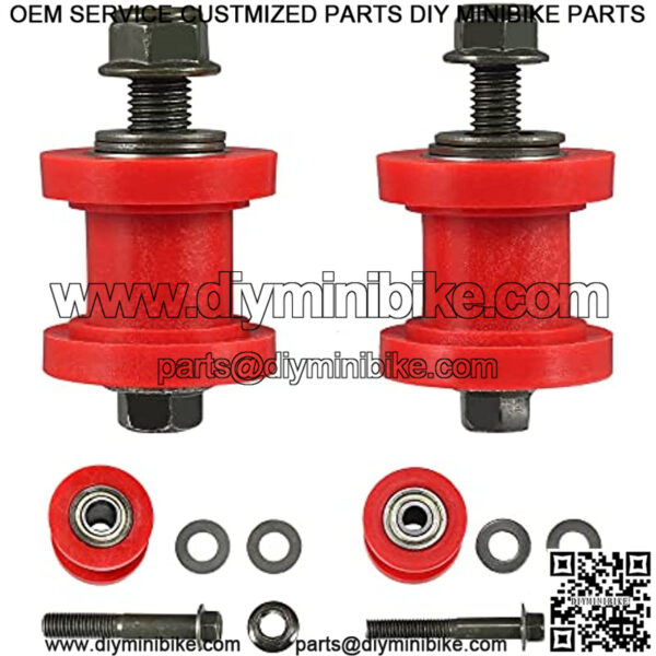 8mm and 10mm Chain Roller Pulley Tensioner Wheel Guide Per for Motorcycle Mini Bike Atv 125cc 140cc 160cc SSR XR125 CRF50 KLX110 Pitster Pit Dirt Bike Parts (Red)