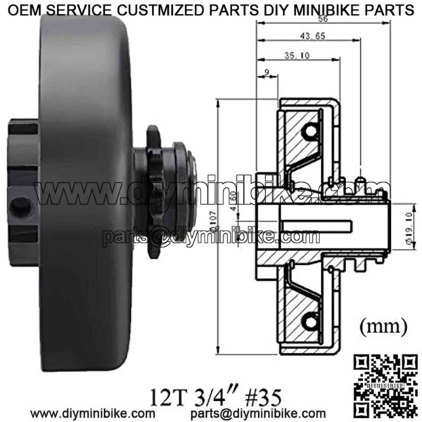 Centrifugal Clutch 3/4" Bore 12 Tooth 35 Chain for Go Kart Mini Bike Fun Kart 2-7 HP Engine Fits for Honda GX160 GX200 GX140 GX120 GC160 GC19 - Image 3