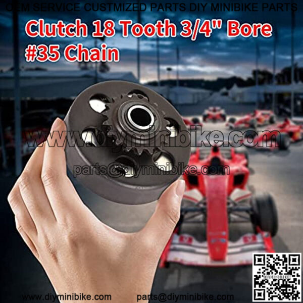 Go Kart Centrifugal Clutch 18 Tooth 3/4" Bore #35 Chain 20mm Hole Compatible with Mini Bike and Go Kart Racing - Image 5