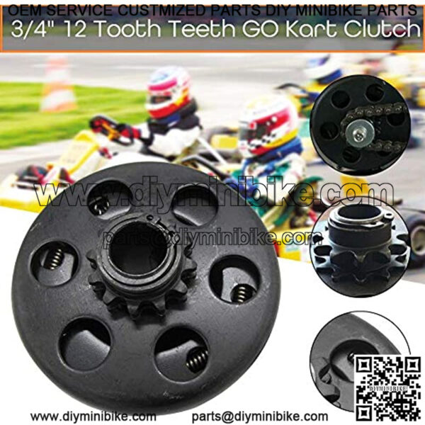 Centrifugal Clutch 3/4" BORE??35 Chain 12Tooth,Go Kart Clutch 3/4 Bore 12T for 35 Chain, Up to 6.5 HP for Go Kart Mini Bike Fun Kart Engine 3/4 BAR - Image 4