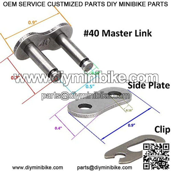 Roller Chain Connector Link #40 Mini Bike Chain Connecting Links 10PACK - Image 3