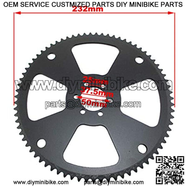 75 Tooth #35 Chain Rear Sprocket For Coleman Moto For Motovox Mini Bikes Go Kart Drift Trike Profile