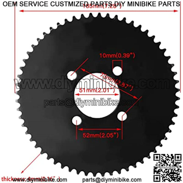 60 Tooth #35 Chain Rear Sprocket 4 Hole with Connect Master Link for Predator 79cc 212cc 420cc 6.5hp 13hp Engine Mini Bike Go Cart Kart Drift Trike ATV Heavy Duty Parts - Image 2