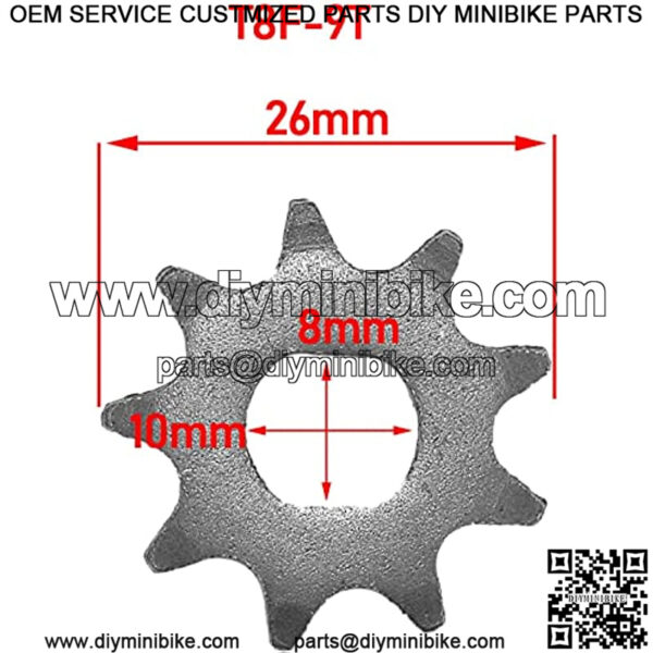 T8F 9T Chain Sprocket Fits for Mini Pocket Dirt Bike Electric Scooter - Image 2