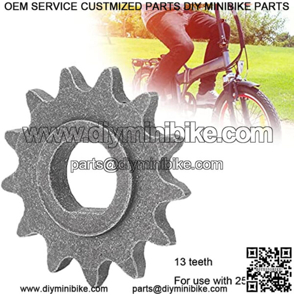 Motor Chain Sprocket,Mini Bike Sprocket,Motor Sprocket Portable Professional 25H 13T Metal H Chain Motor Sprocket Replacement for MY1020 Motor - Image 3