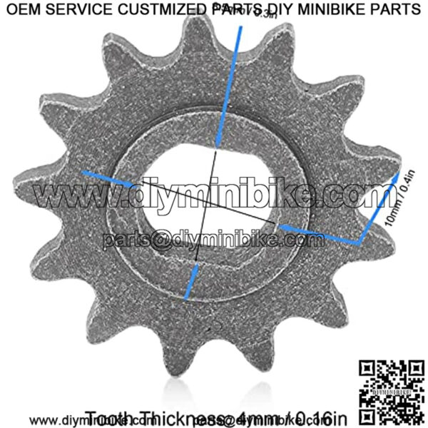 Motor Chain Sprocket,Mini Bike Sprocket,Motor Sprocket Portable Professional 25H 13T Metal H Chain Motor Sprocket Replacement for MY1020 Motor - Image 5